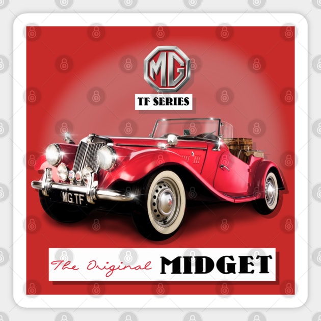 The Amazimg MG Midget super sport Car Magnet by MotorManiac